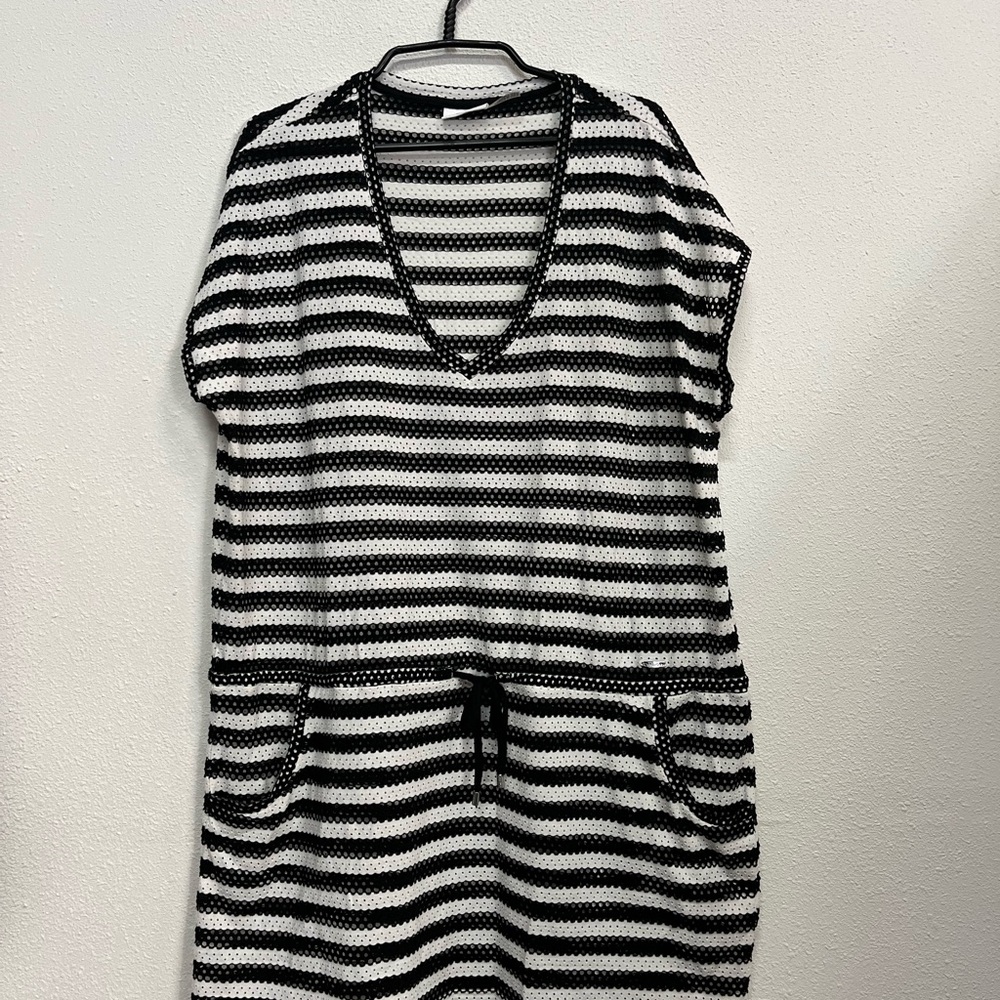 Calvin Klein Black and White Mesh Swimwear